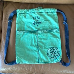 Life is Good Drawstring Backpack
